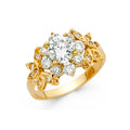 14K Yellow Gold CZ Engagement Ring - RG1282
