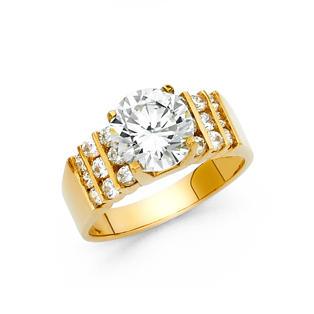 14K Yellow Gold CZ Engagement Ring - RG1287