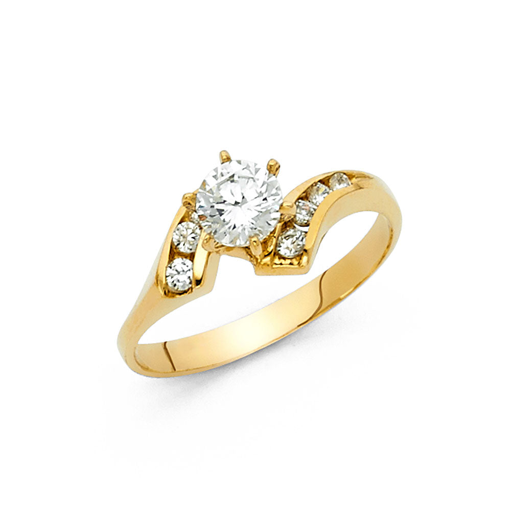 14K Yellow Gold Fancy CZ & Mother's Ring - RG1291