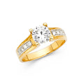 14K Yellow Gold CZ Engagement Ring - RG1293