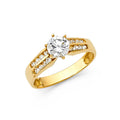 14K Yellow Gold CZ Engagement Ring - RG1298