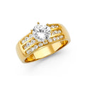 14K Yellow Gold CZ Engagement Ring - RG1308