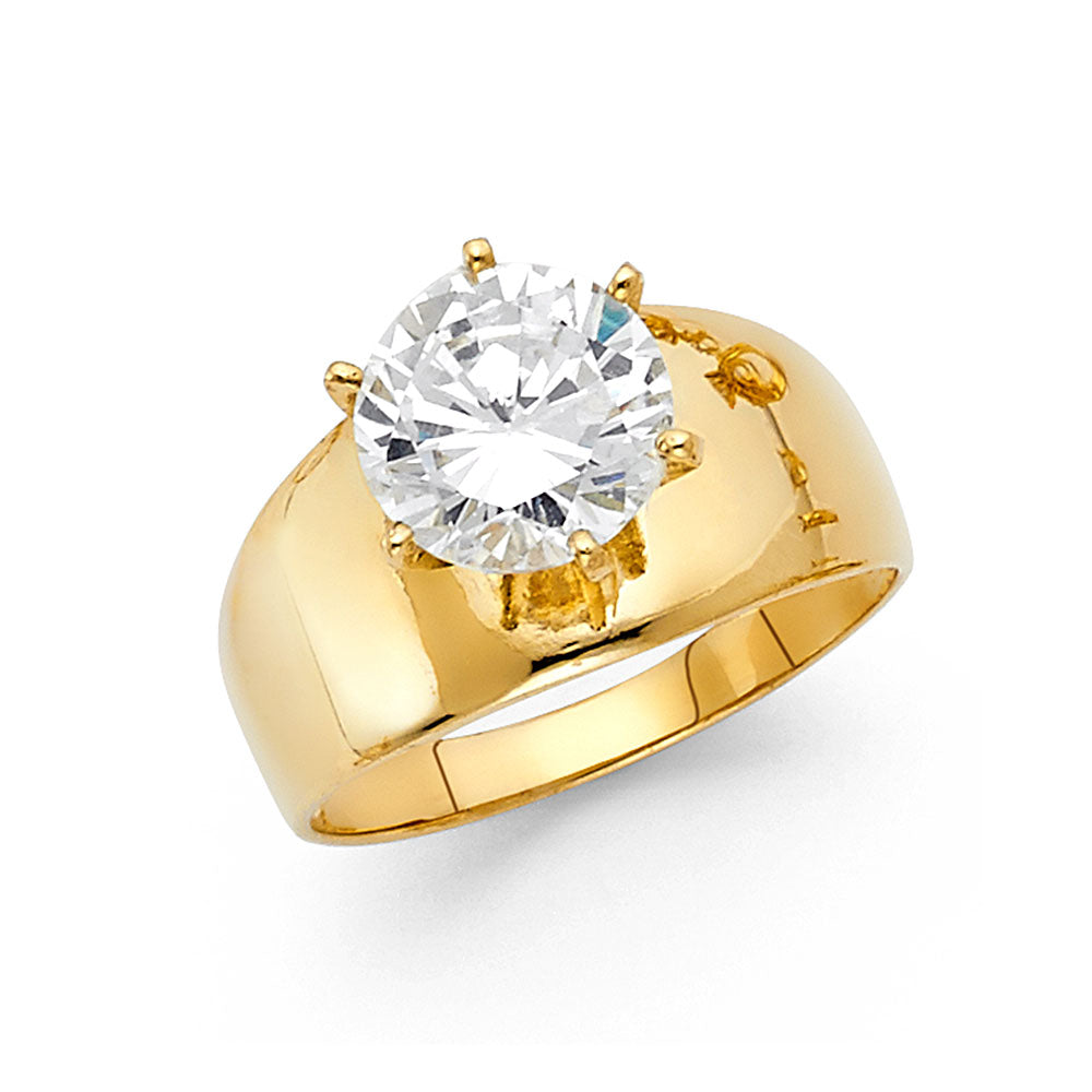 14K Yellow Gold CZ Engagement Ring - RG1310