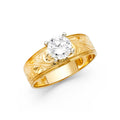 14K Yellow Gold CZ Engagement Ring - RG1312
