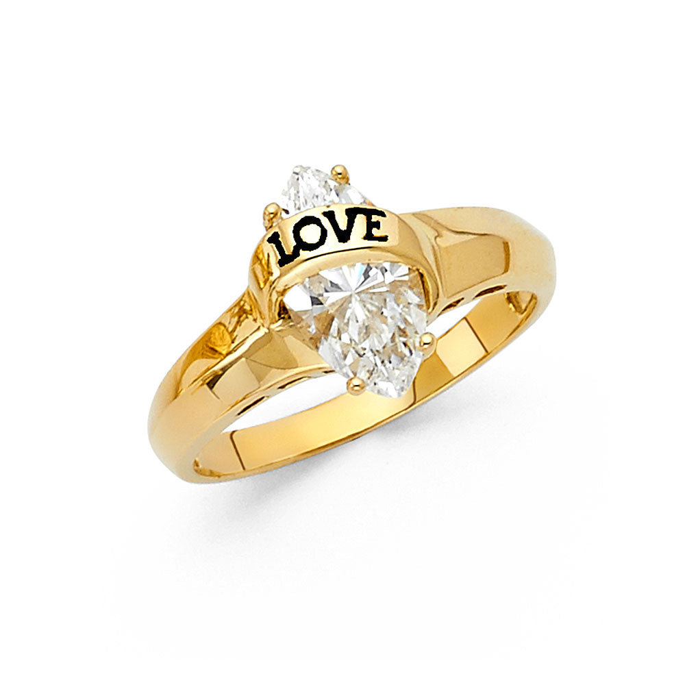 14K Yellow Gold Fancy CZ & Mother's Ring - RG1313