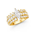 14K Yellow Gold CZ Engagement Ring - RG1314