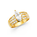 14K Yellow Gold CZ Engagement Ring - RG1315