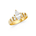 14K Yellow Gold CZ Engagement Ring - RG1316