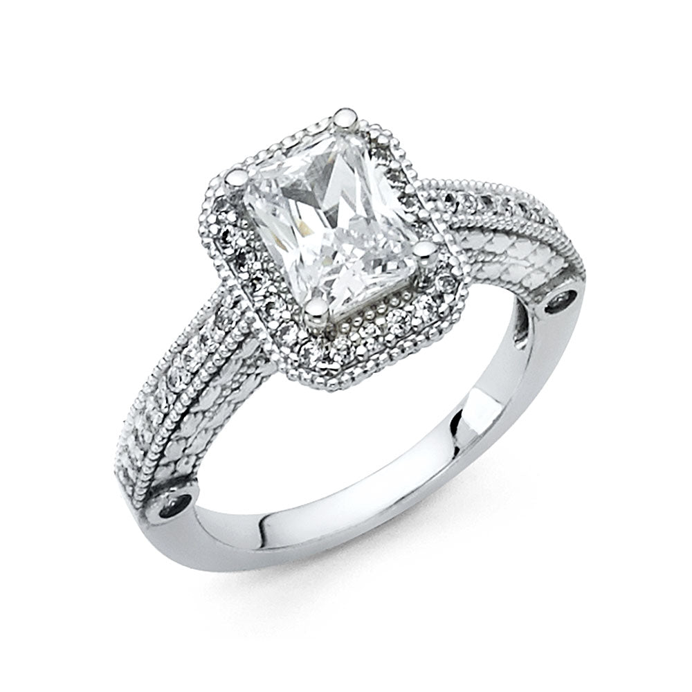 14K Yellow Gold CZ Engagement Ring - RG1328