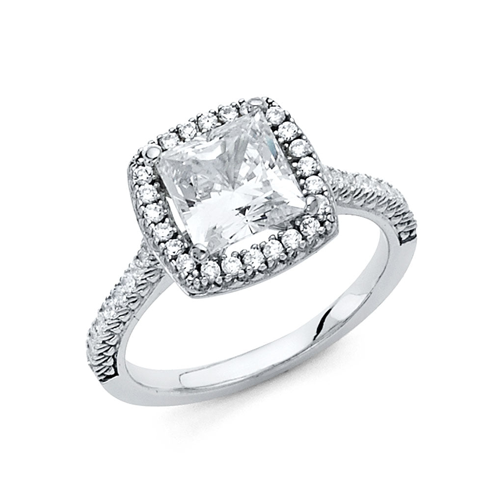 14K Yellow Gold CZ Engagement Ring - RG1330