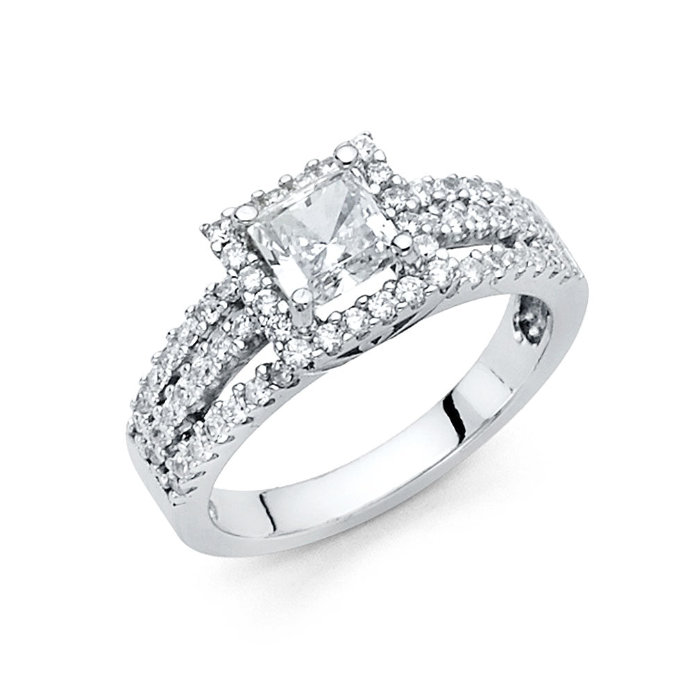 14K Yellow Gold CZ Engagement Ring - RG1331