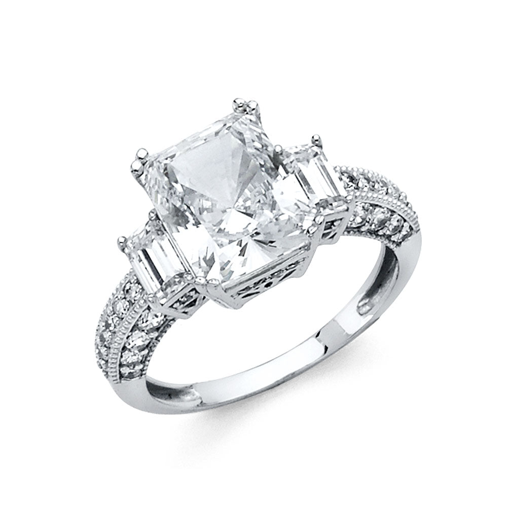 14K Yellow Gold CZ Engagement Ring - RG1333