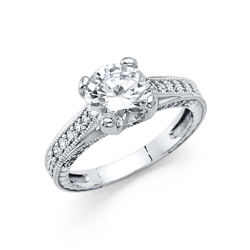 14K Yellow Gold CZ Engagement Ring - RG1341
