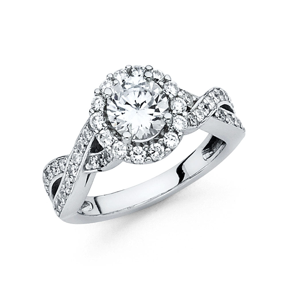 14K Yellow Gold CZ Engagement Ring - RG1345