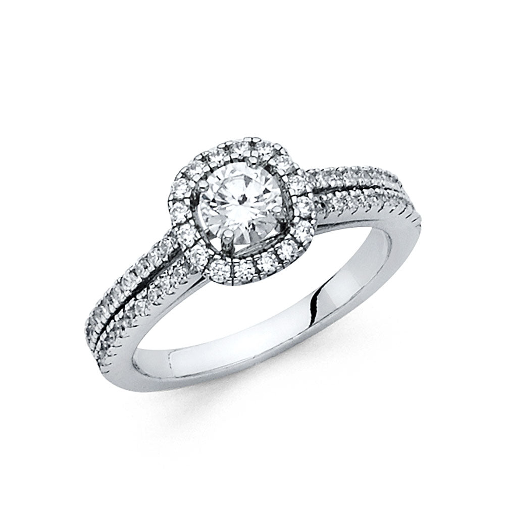 14K Yellow Gold CZ Engagement Ring - RG1351
