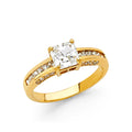14K Yellow Gold CZ Engagement Ring - RG1367