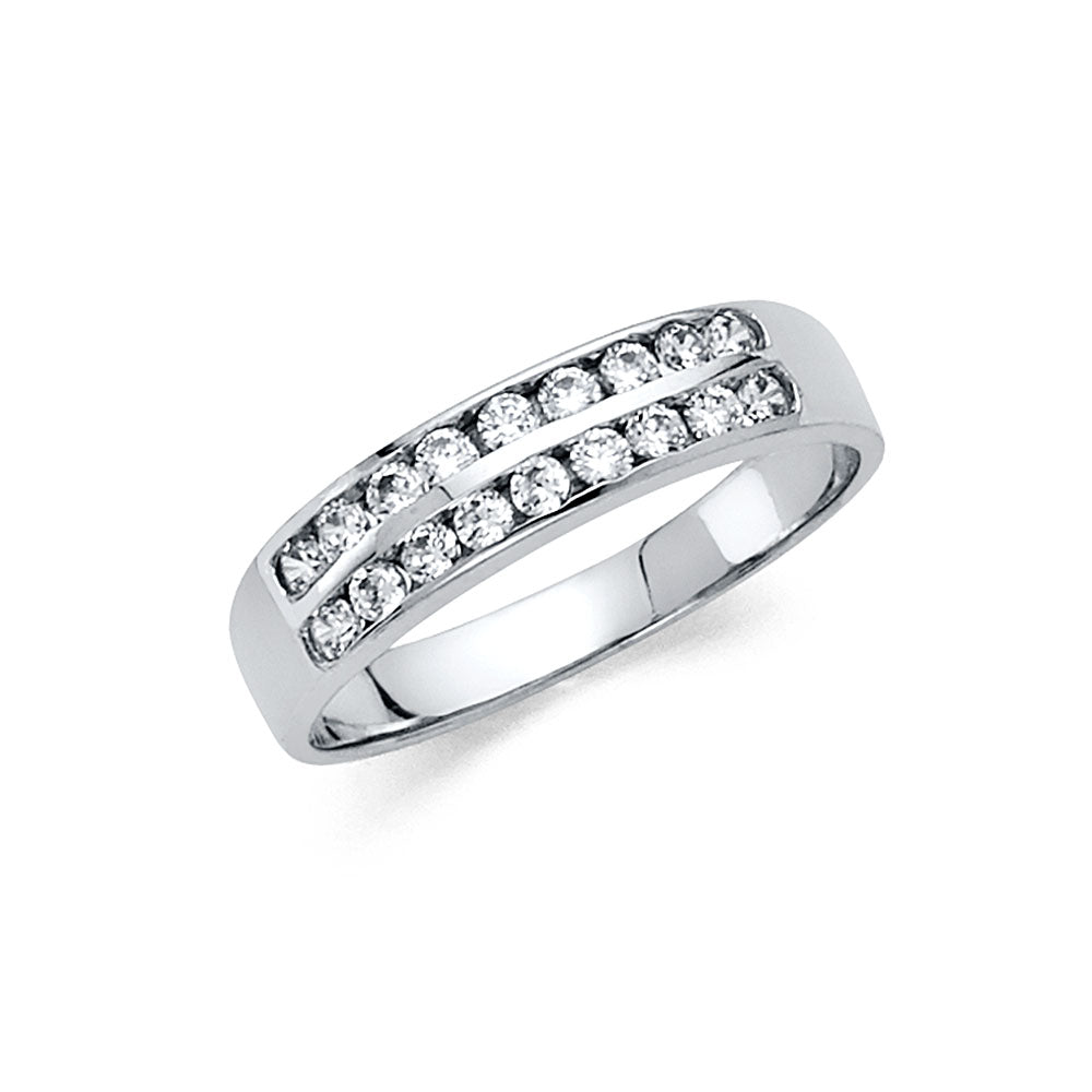 14K Yellow Gold CZ Wedding & Eternity Band - RG1381