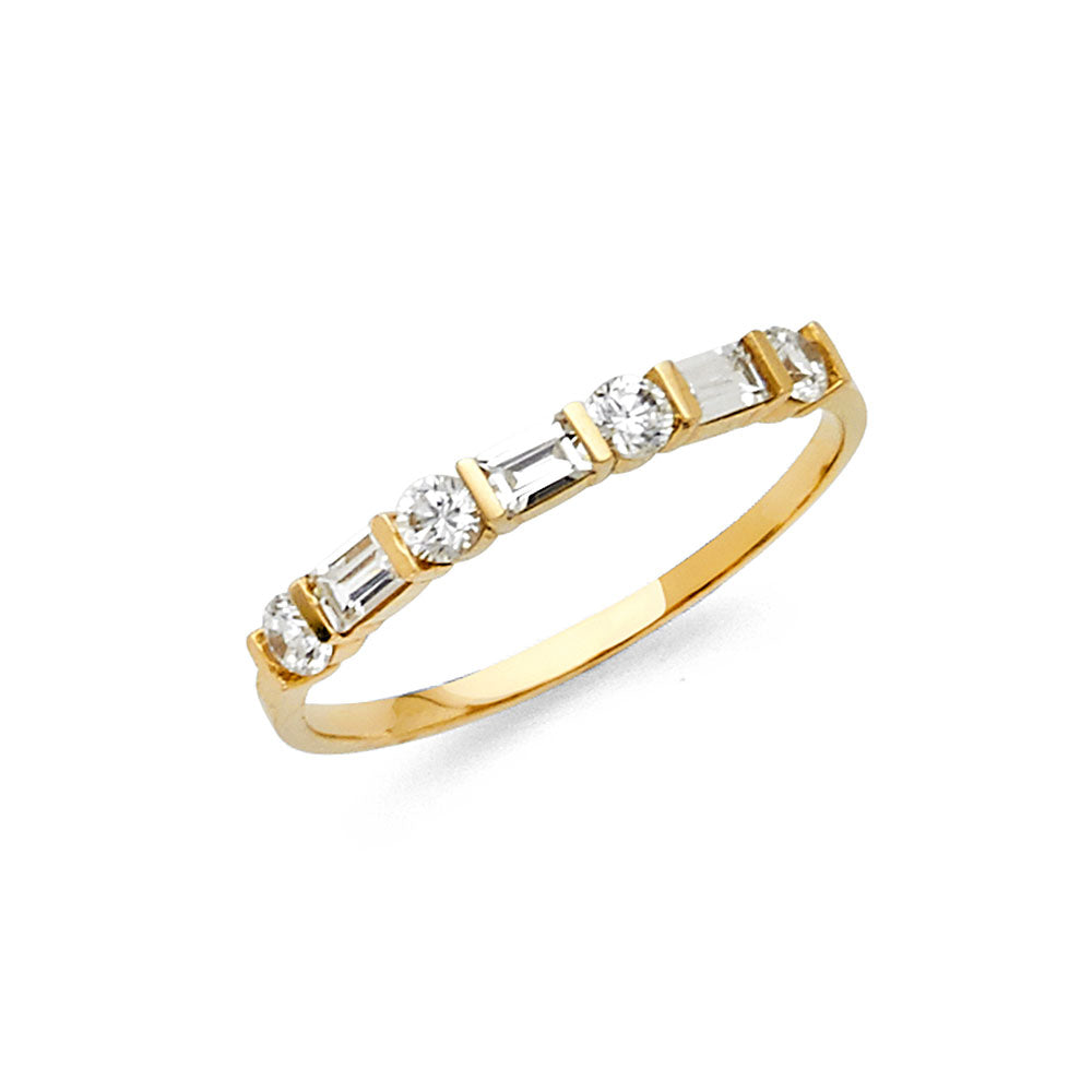 14K Yellow Gold Fancy CZ & Mother's Ring - RG1383