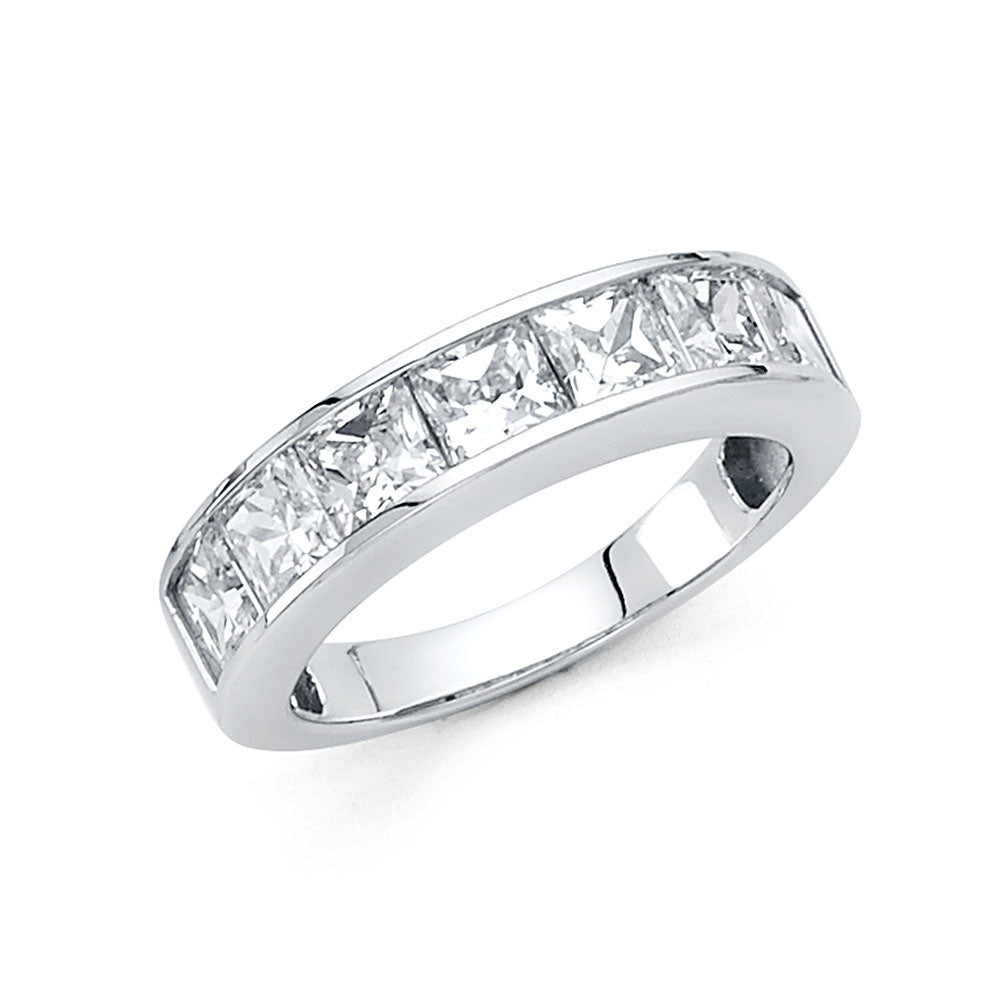 14K Yellow Gold CZ Wedding & Eternity Band - RG1385