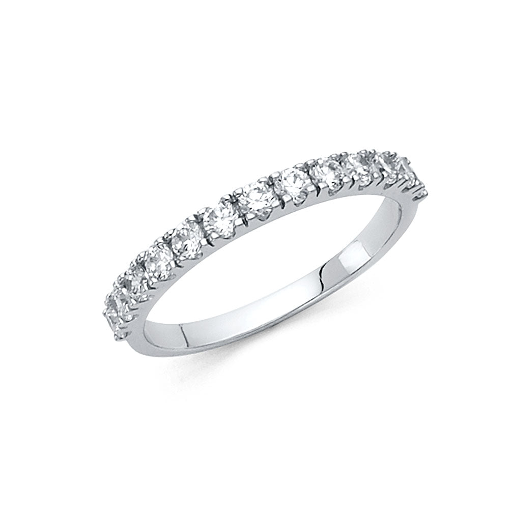 14K Yellow Gold CZ Wedding & Eternity Band - RG1387