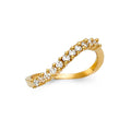 14K Yellow Gold Flower, Heart & Light Ring - RG1390