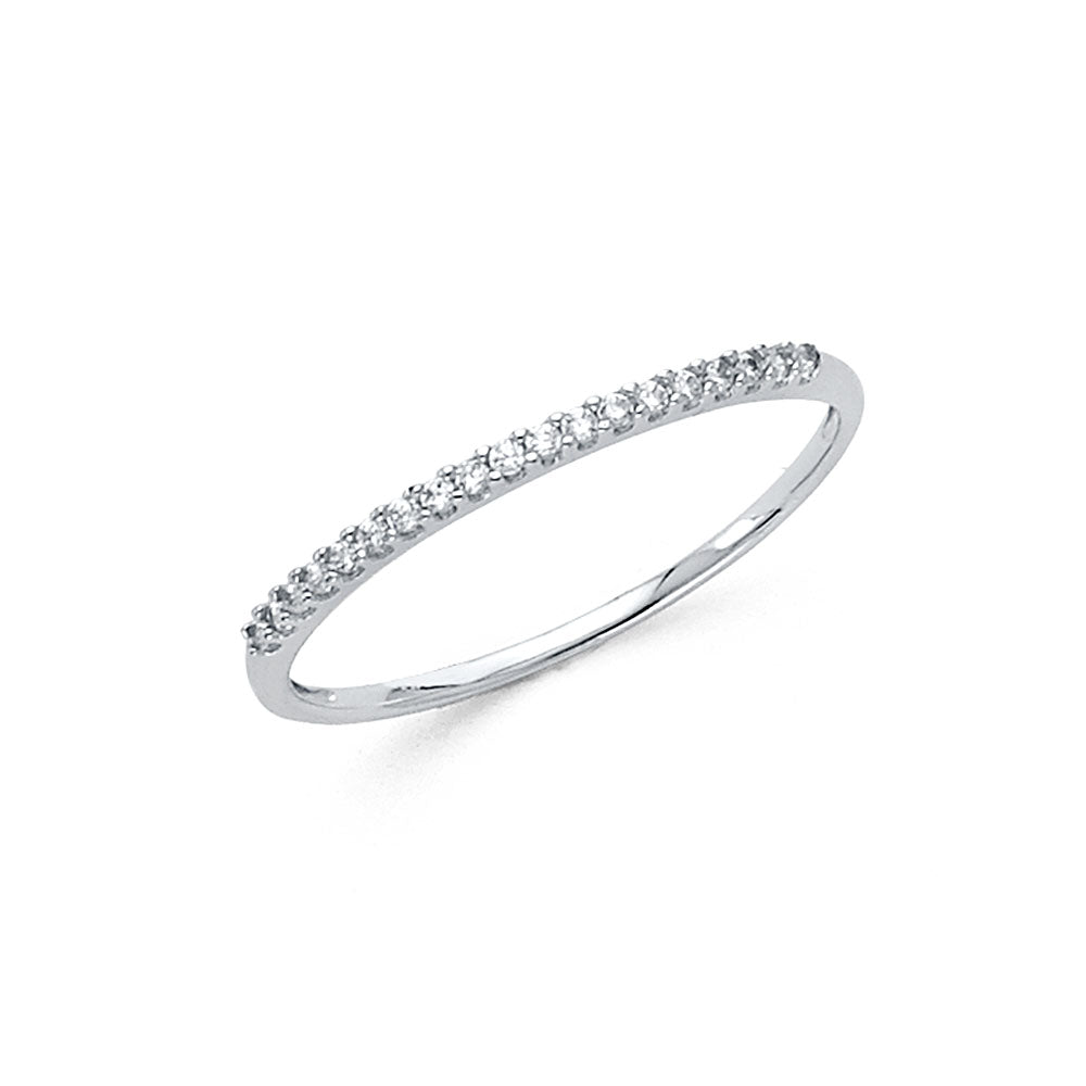 14K Yellow Gold CZ Wedding & Eternity Band - RG1391