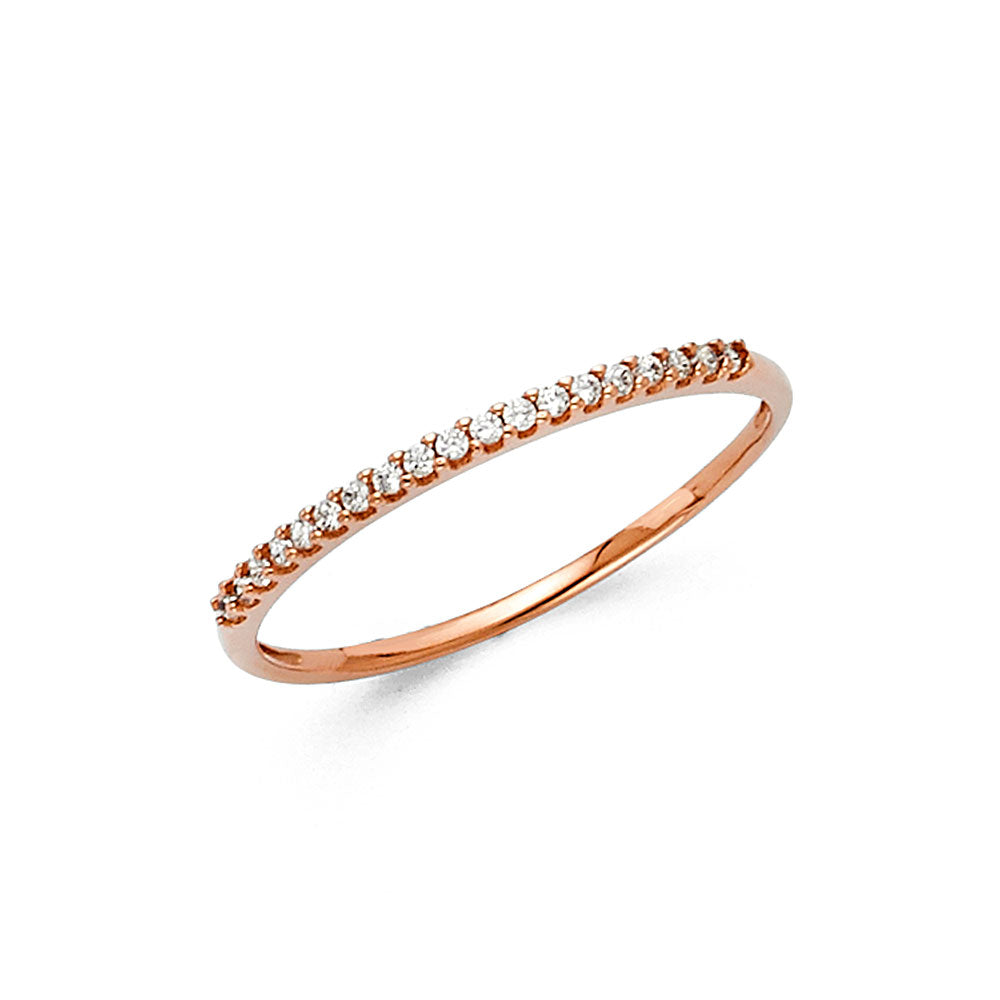 14K Yellow Gold CZ Wedding & Eternity Band - RG1392