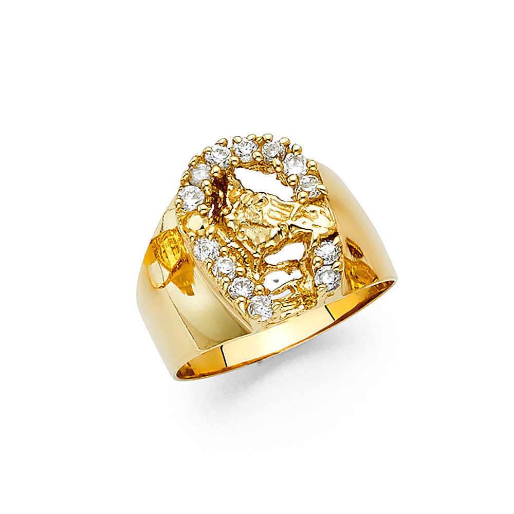 14K Yellow Gold Men's, Signet & Nugget Ring - RG1423