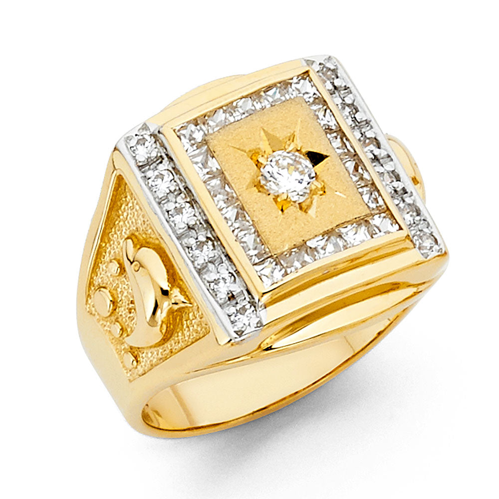 14K Yellow Gold Men's, Signet & Nugget Ring - RG1427