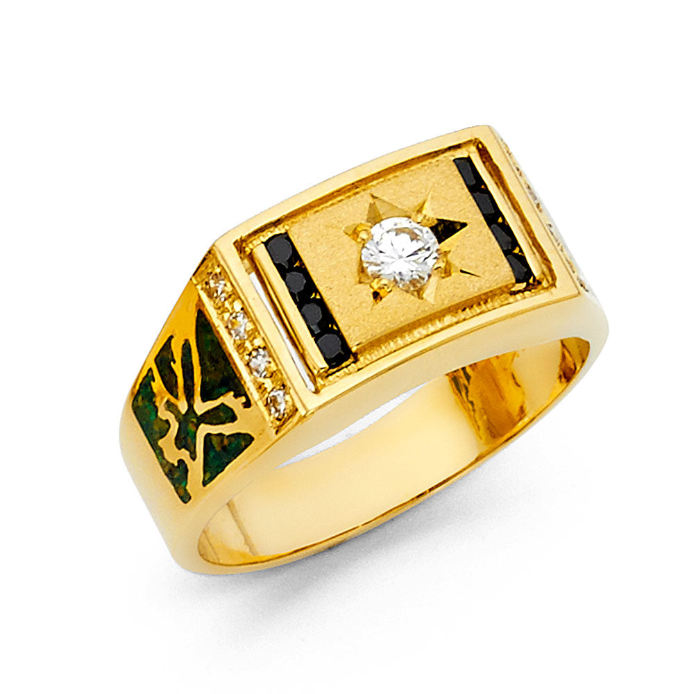 14K Yellow Gold Men's, Signet & Nugget Ring - RG1436