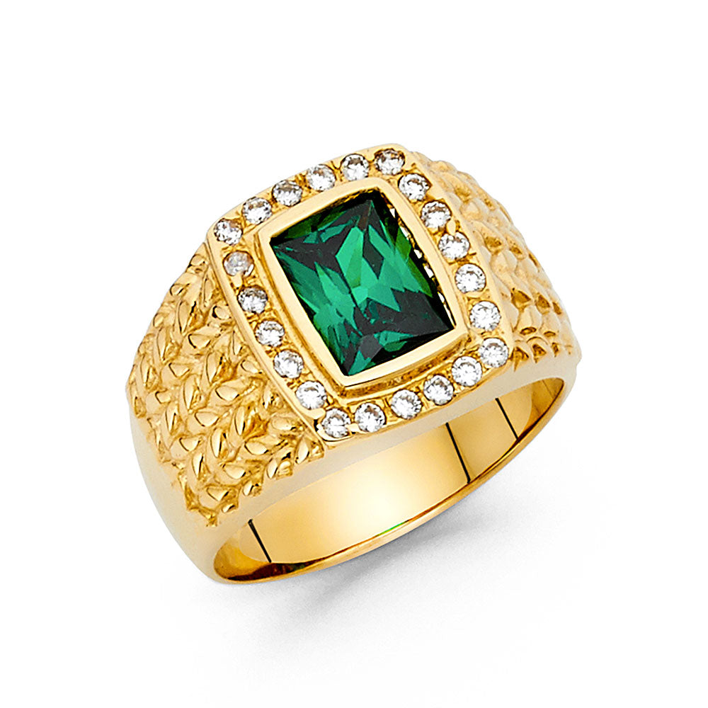14K Yellow Gold Men's, Signet & Nugget Ring - RG1456