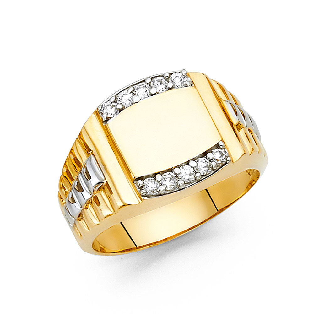 14K Yellow Gold Men's, Signet & Nugget Ring - RG1467