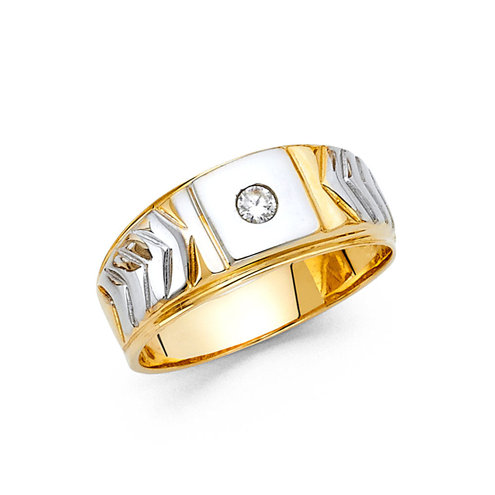14K Yellow Gold Men's, Signet & Nugget Ring - RG1473