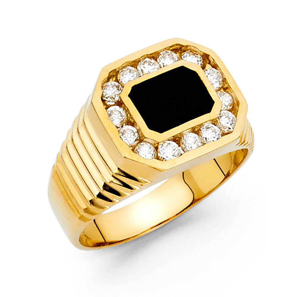 14K Yellow Gold Men's, Signet & Nugget Ring - RG1486