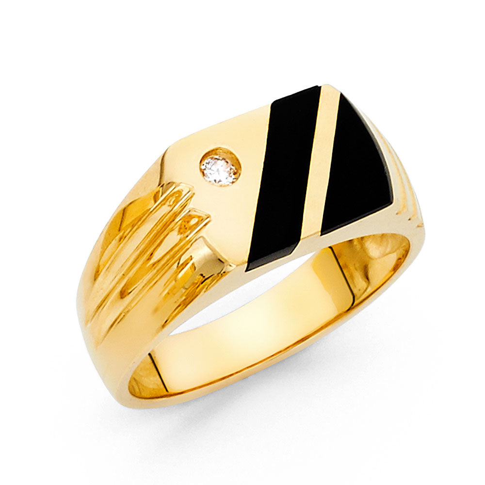 14K Yellow Gold Men's, Signet & Nugget Ring - RG1490