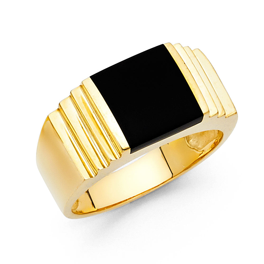 14K Yellow Gold Men's, Signet & Nugget Ring - RG1497