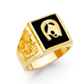 14K Yellow Gold Men's, Signet & Nugget Ring - RG1519