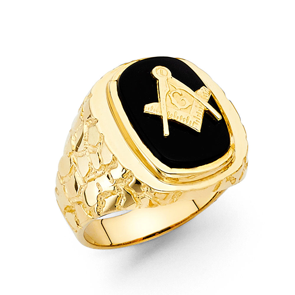 14K Yellow Gold Men's, Signet & Nugget Ring - RG1521