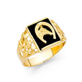 14K Yellow Gold Men's, Signet & Nugget Ring - RG1523