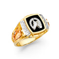 14K Yellow Gold Men's, Signet & Nugget Ring - RG1535
