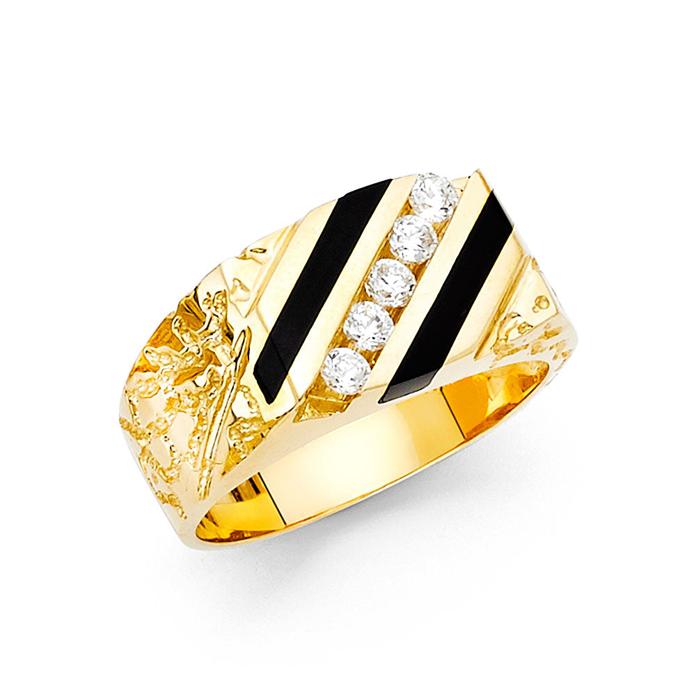14K Yellow Gold Men's, Signet & Nugget Ring - RG1538