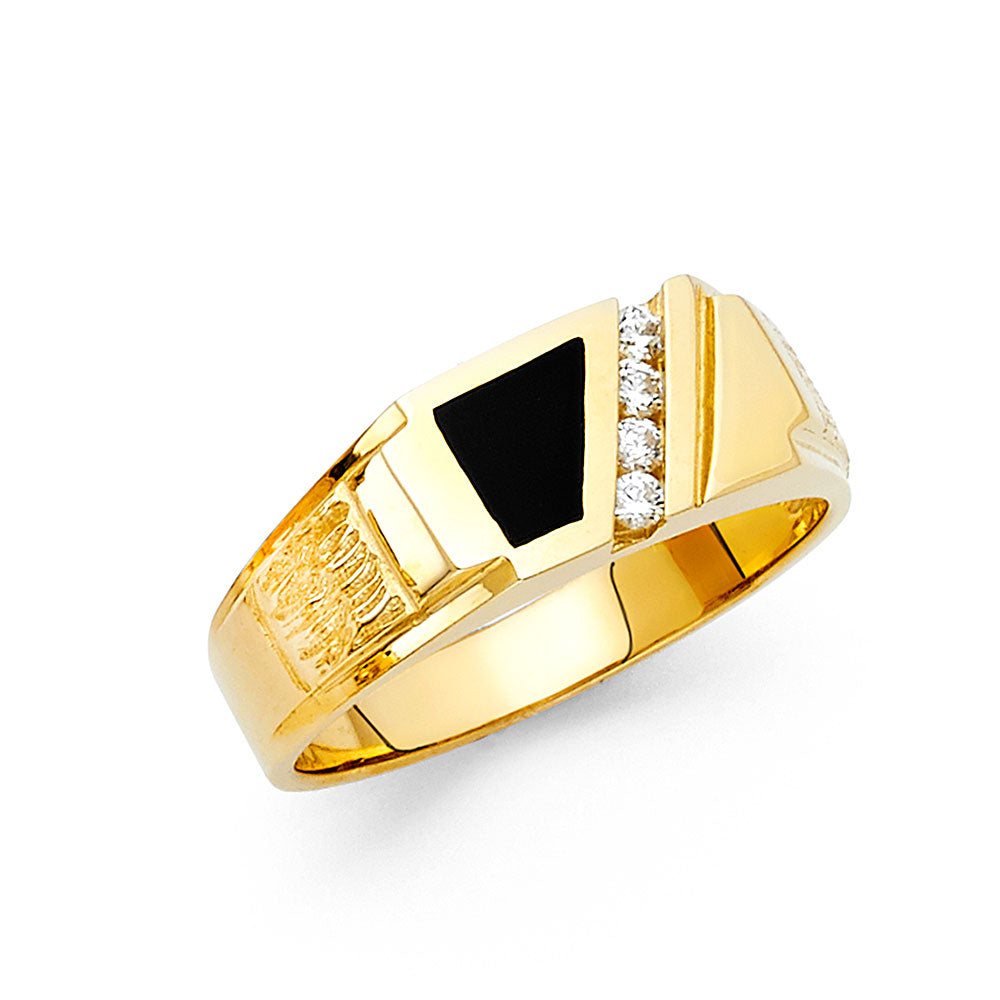 14K Yellow Gold Men's, Signet & Nugget Ring - RG1540
