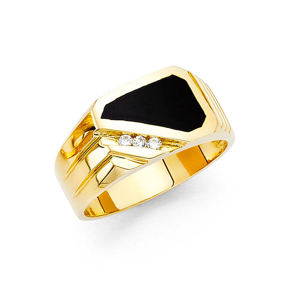 14K Yellow Gold Men's, Signet & Nugget Ring - RG1543
