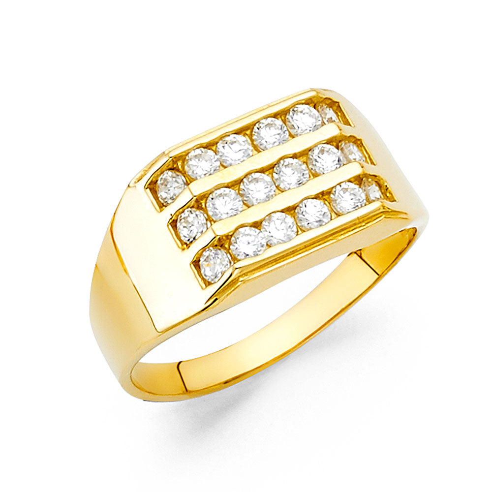 14K Yellow Gold Men's, Signet & Nugget Ring - RG1562
