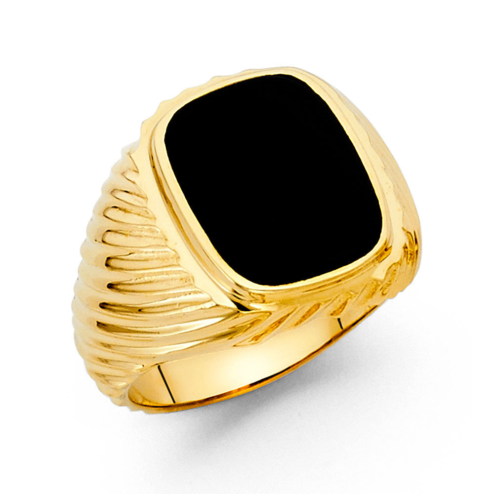 14K Yellow Gold Men's, Signet & Nugget Ring - RG1576