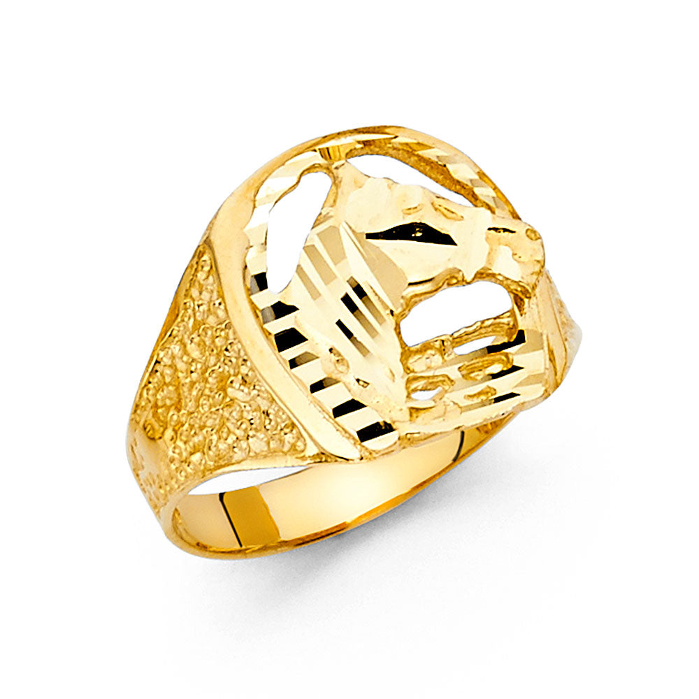 14K Yellow Gold Men's, Signet & Nugget Ring - RG1582