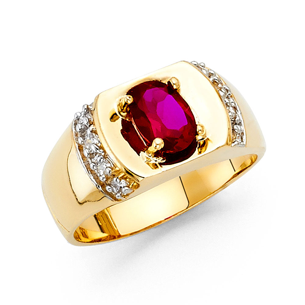 14K Yellow Gold Men's, Signet & Nugget Ring - RG1595