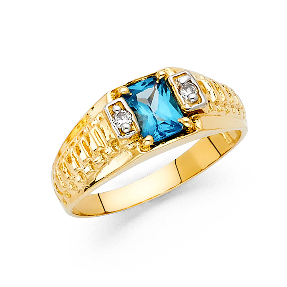 14K Yellow Gold Men's, Signet & Nugget Ring - RG1602
