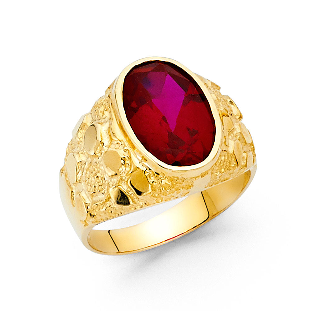 14K Yellow Gold Men's, Signet & Nugget Ring - RG1610
