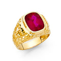 14K Yellow Gold Men's, Signet & Nugget Ring - RG1611